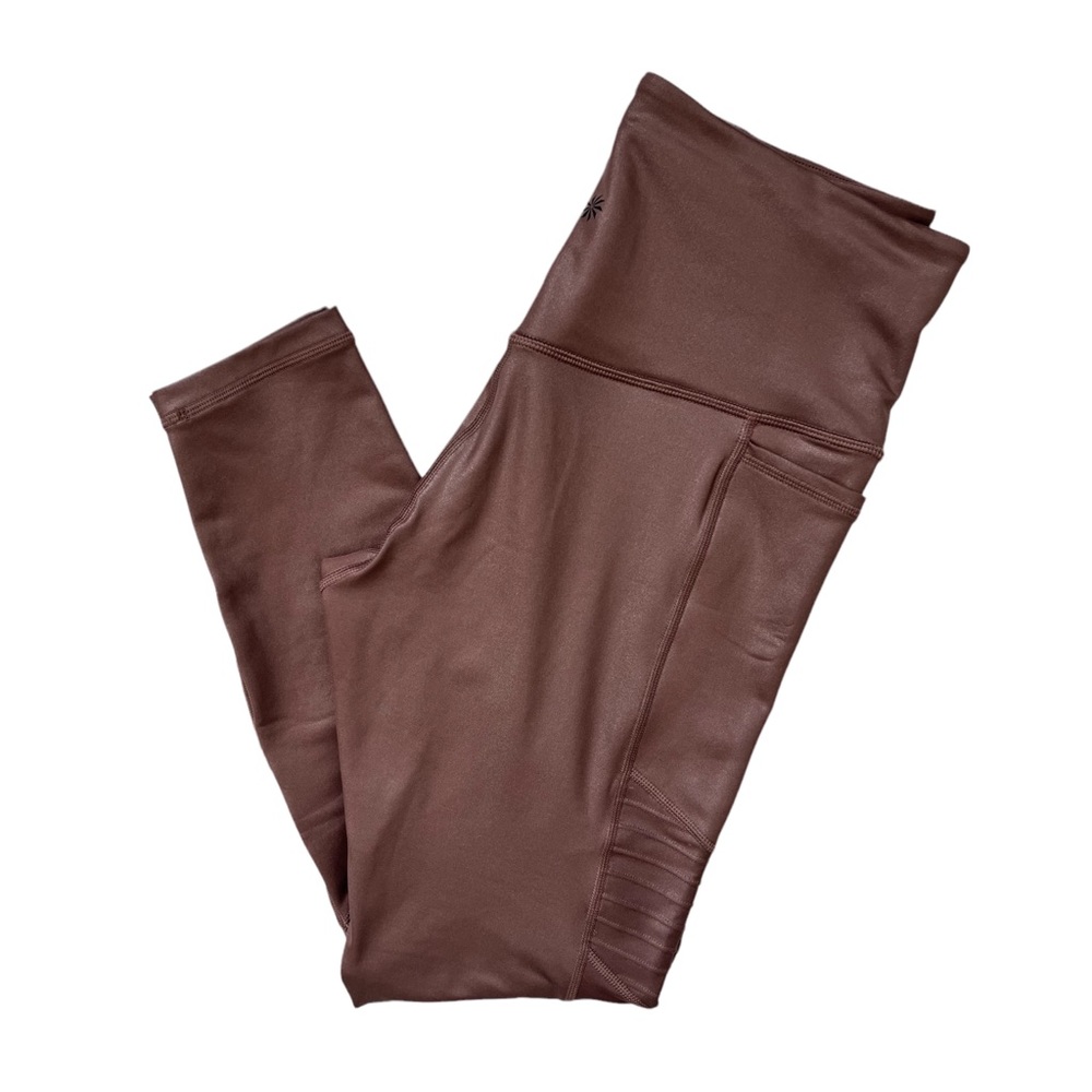 Athleta Inclination Moto tights shimmer brown M - Picture 6 of 11